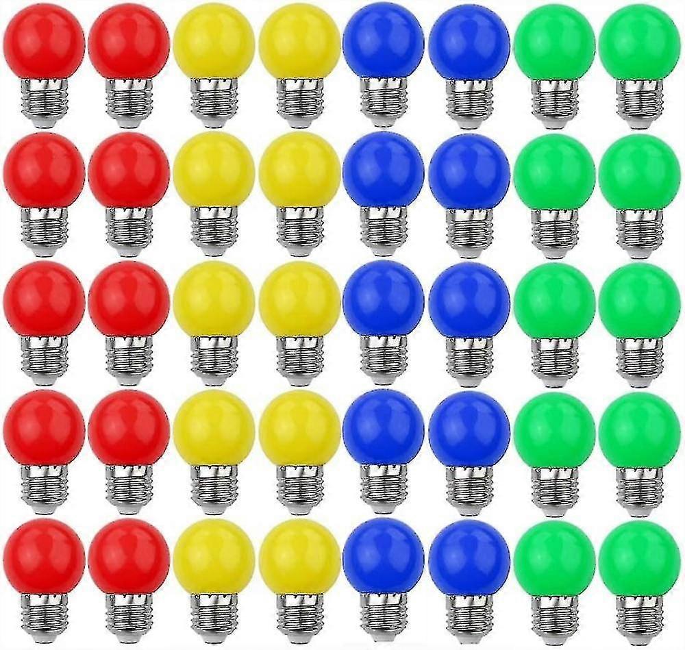 Farbige Led-lampen E27 3w/30w Dekorative Und Designlampe 240 Lumen Ac 220v-240v Dekorationslampe Gemischte Farben Rot Gelb Blau Grün 40er-pack [energie]