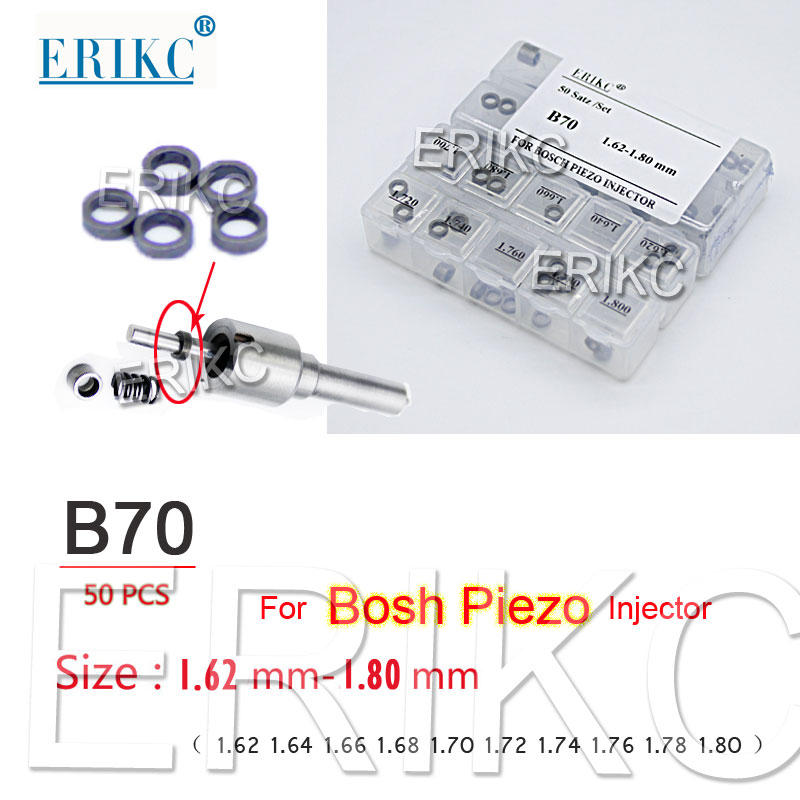Erikc 50 Stück B70 Piezo-injektor Einstellscheiben Unterlegscheiben Größe 1,62-1,80 Mm Dichtungsreparatursatz Kompatibel Mit Bosch Piezo-injektoren