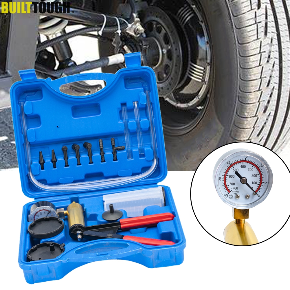 Multifunktionales Handbremsenentlüftungsgerät Mit Vakuumpumpe, Manometer, Schlauchanschluss-set Und Adapter, Kompatibel Mit Auto Und Motorrad