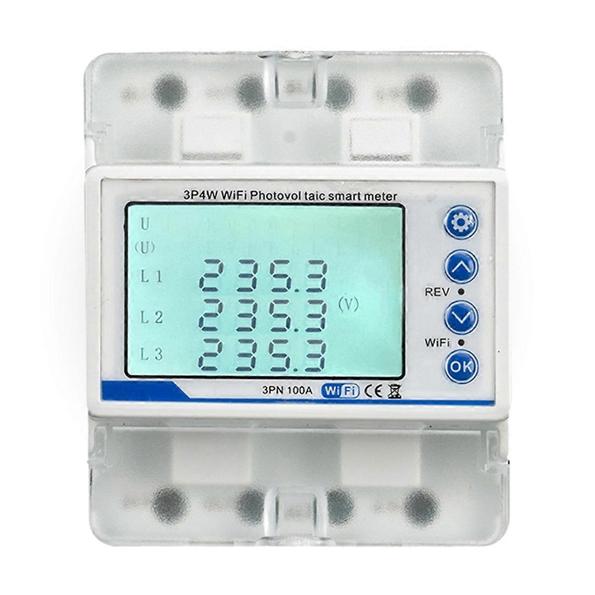 Dreiphasiger 380-v-100-a-tuya-wlan-smart-kwh-zähler Mit Bidirektionalem Betrieb Und Über- Und Unterspannungsschutzrelais