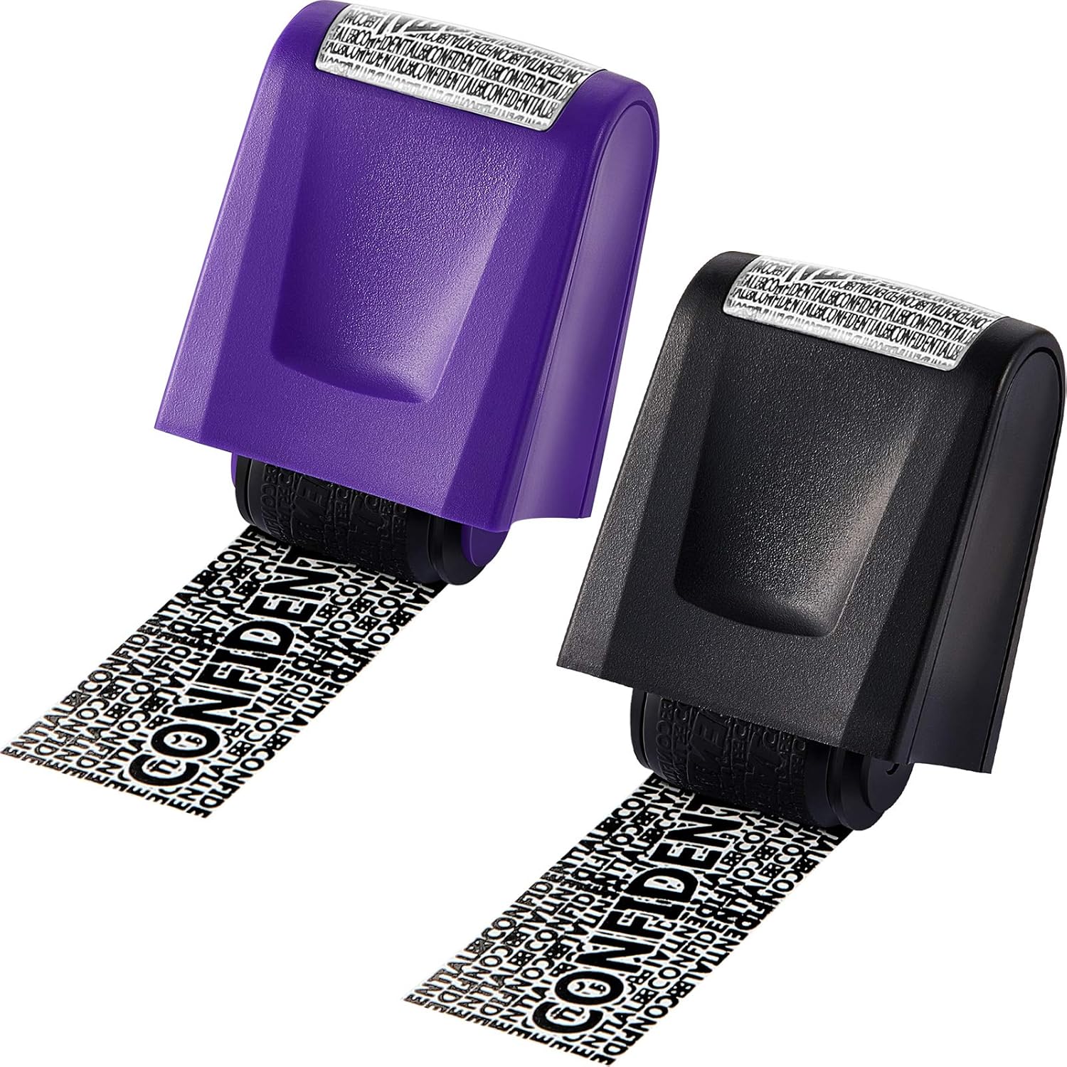 Stempel Kompatibel Mit Identitätsdiebstahlschutz, Rollenstempel Kompatibel Mit Identitätsschutz, Großer Rollenstempel Kompatibel Mit Sicherheit (schwarz Und Lila, Mittel)