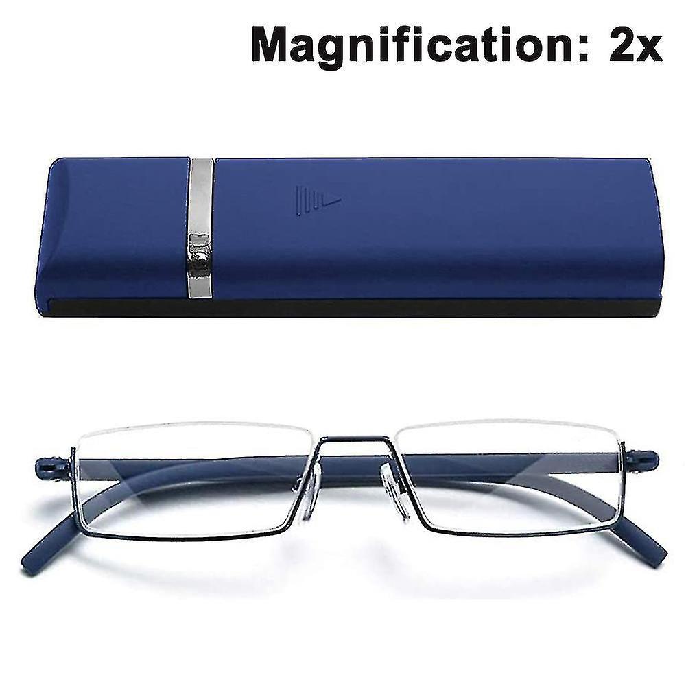 Klare Halbrandbrille, Lesebrille Für Damen Und Herren, Leicht, 2-teilig, Farbe: Kostbares Blau