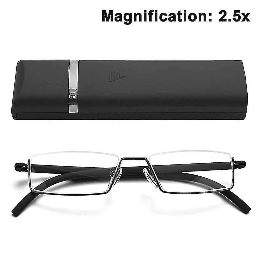 Halbrand-lesebrille Für Damen Und Herren, Leicht - 2,5 - Klassisches Schwarz