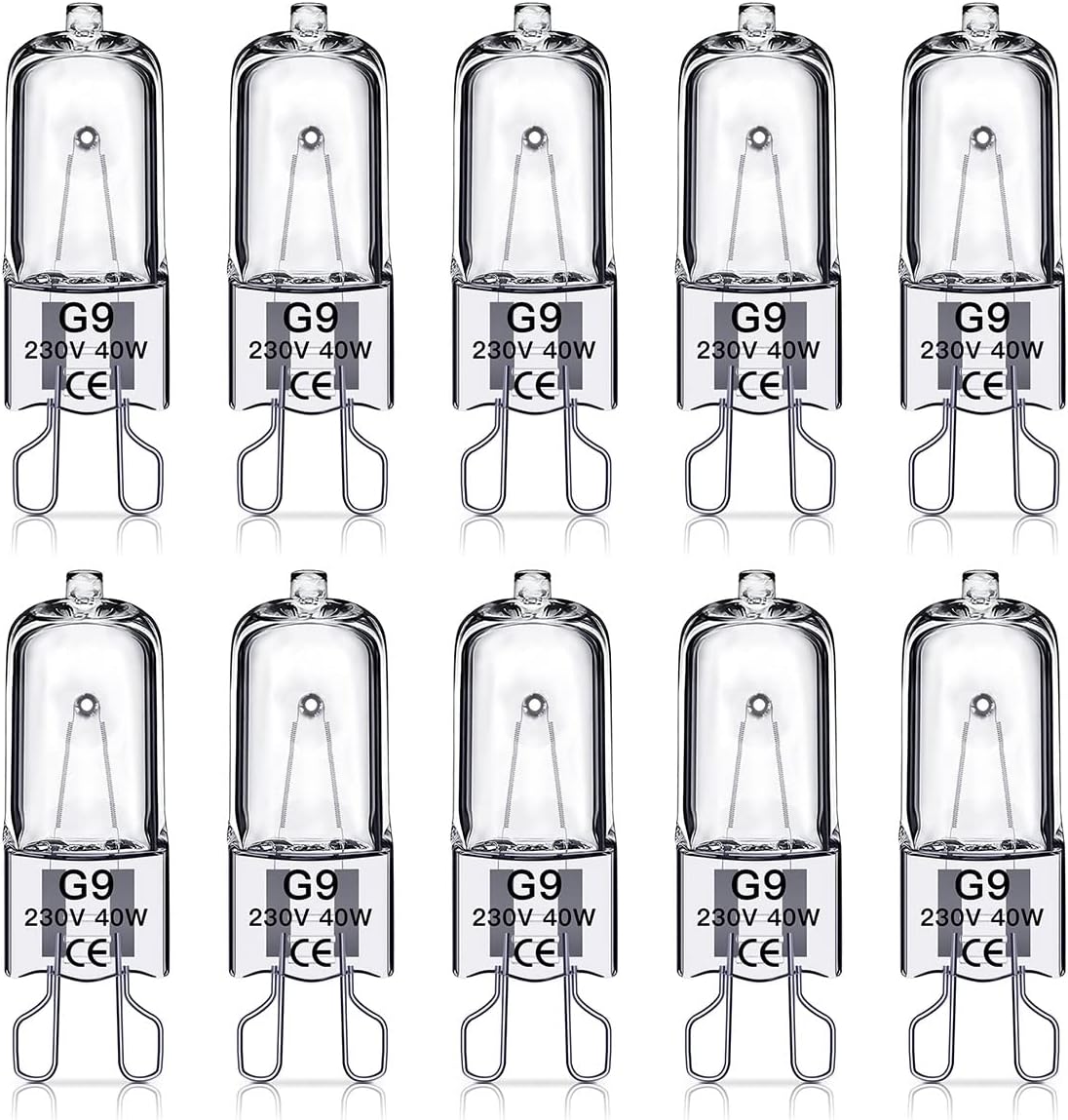 G9 Halogenlampen 40w, 230v, 10 Stück.