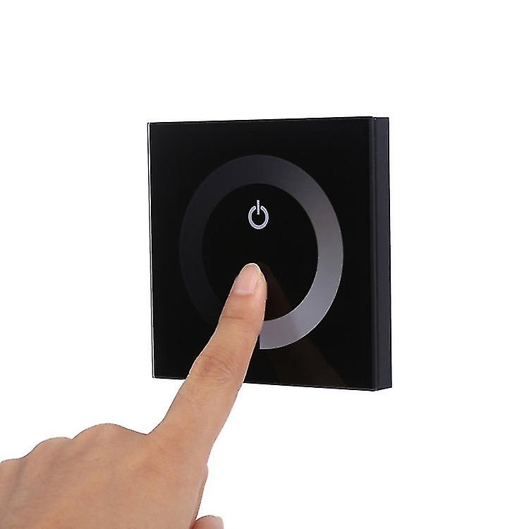 Dc 12v-24v Wanddimmer, Touchscreen, Monochromer Led-streifen Mit Einstellbarer Helligkeit, Led-dimmer Mit Touchscreen (schwarz)