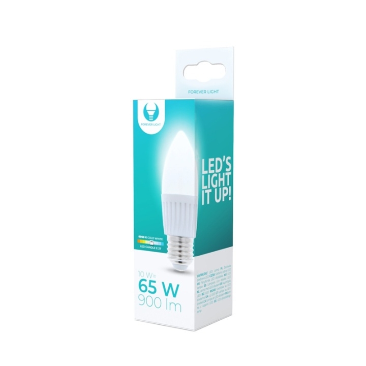Led-lampe E27, C37, 10 W, 230 V, 6000 K, Keramik, Kaltweiß