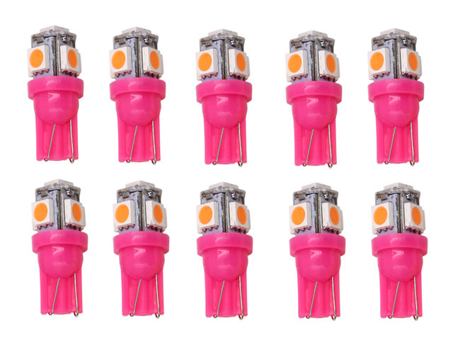 T10 W5w Pink / Pink Led Mit 5 Stück 5050smd-chips, 12 V Dc, 10er-packung