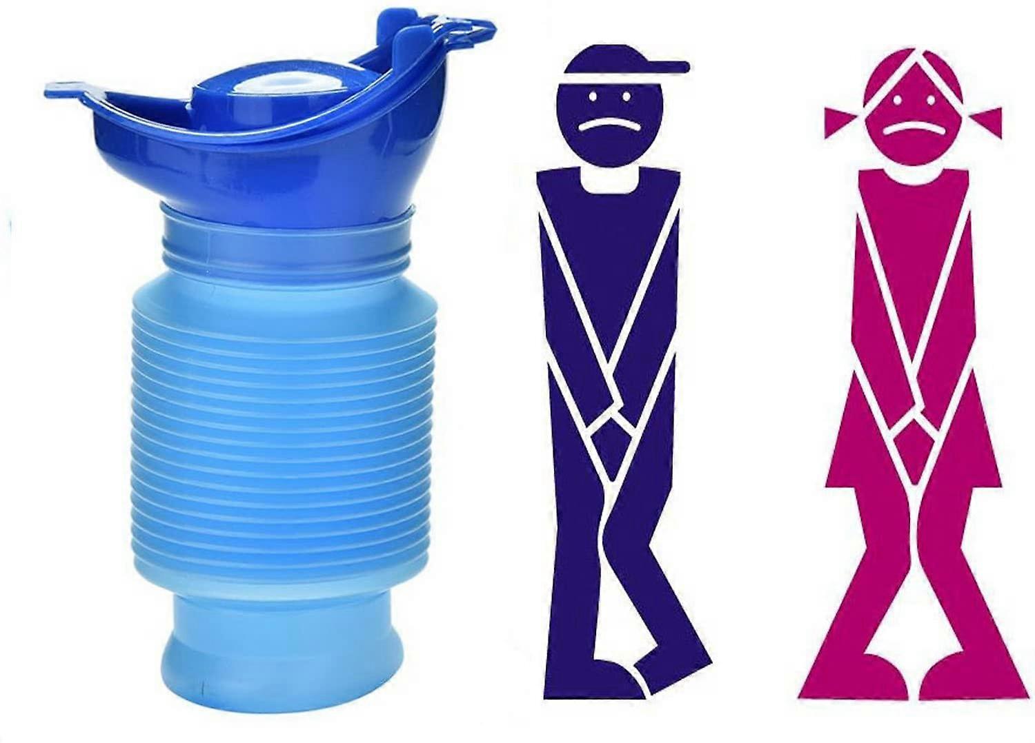 Wiederverwendbares, Tragbares Urinal, Faltbare Mobile Toilette, Urinflasche, Geeignet Für Kinder, Erwachsene, Camping, Autoreisen (750 Ml)