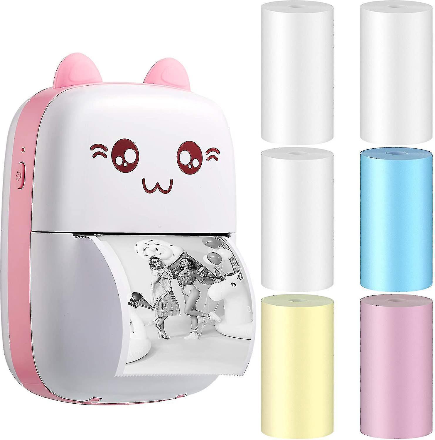 Mini-thermofotodrucker, Tragbarer Taschendrucker, Kabelloser Pos-thermodrucker, Bilderdrucker, Etikettendrucker Für Belegpapier, Thermodrucker Mit 6