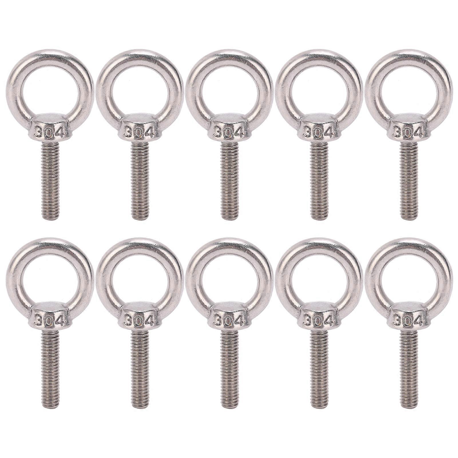10 Stück Ringschrauben Aus Edelstahl 304, Runde Heberingschrauben, Befestigungselement M6x25