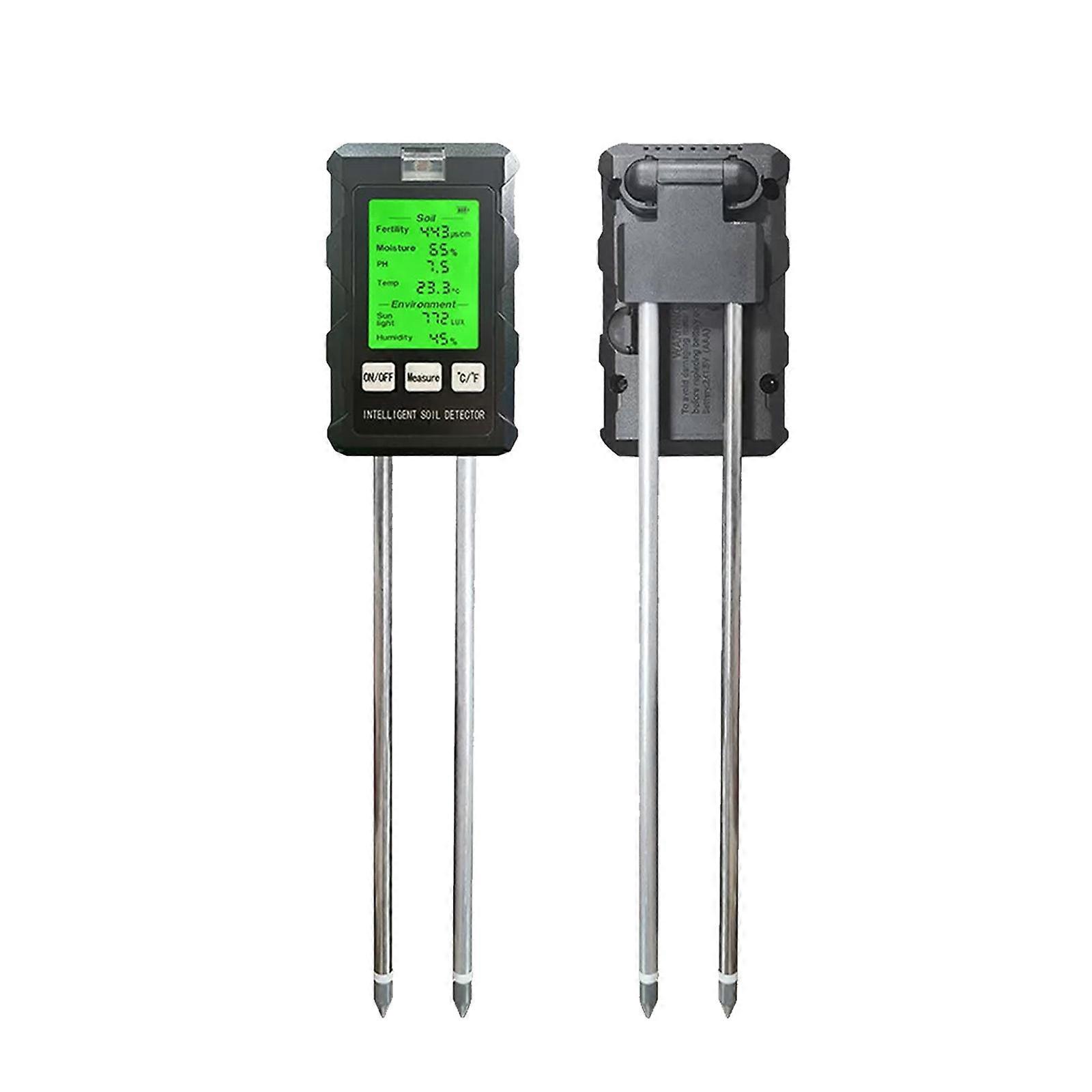 6-in-1 Ph-meter, Bodenfeuchtigkeitsmesser, Lichttest, Temperatur- Und Luftfeuchtigkeitsmesser, Schwarz, Jssuper Geschenk