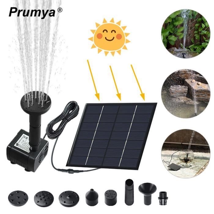 Prumya Solar-wasserpumpe, Solarbrunnen Ohne Pflanzen, Batterie Oder Stromanschluss, Geeignet Für Teich-/pool-/gartendekoration