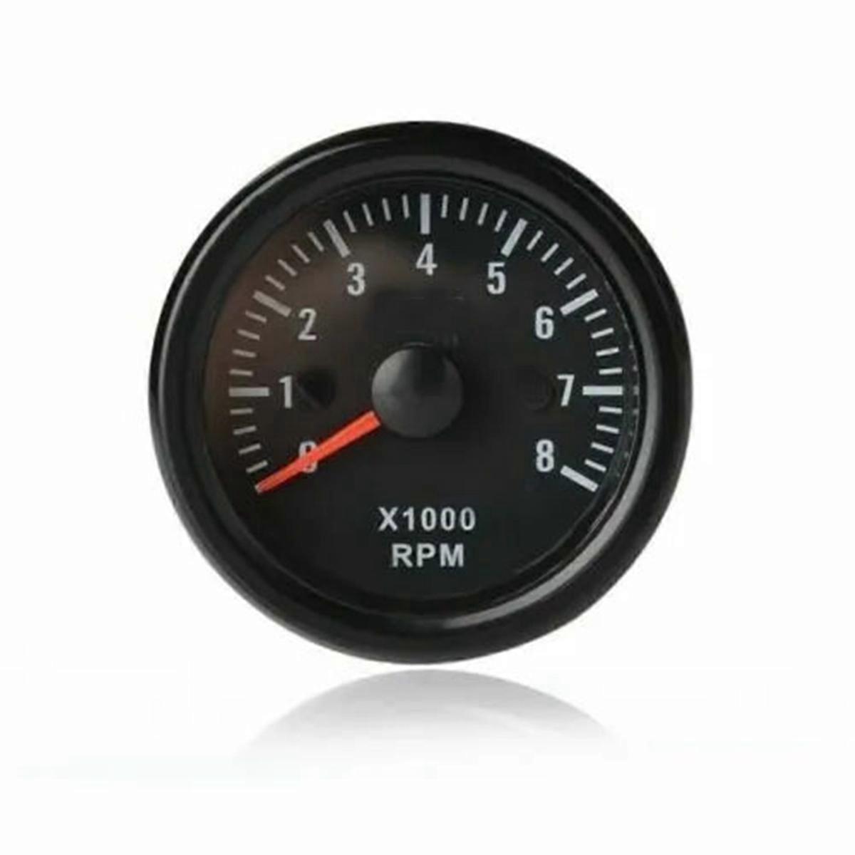 52-mm-drehzahlmesser (elektrisch), 0–8000 U/min, 2-zoll-drehzahlmesser, Kompatibel Mit 2-, 3-, 4-, 5-, 6- Und 8-zylinder-benzinmotoren In Autos, Booten Und Yachten