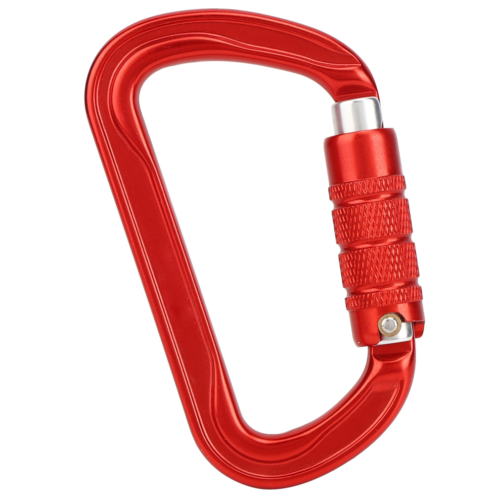 Roter D-förmiger Dreifach-karabiner Mit Kletterschnalle Und Hakenverschluss Für Outdoor-aktivitäten