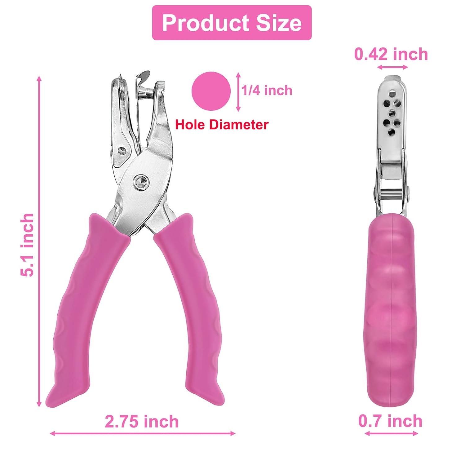 Einzellocher, Einzellocher Mit Rosa Softgriff, 2er-pack