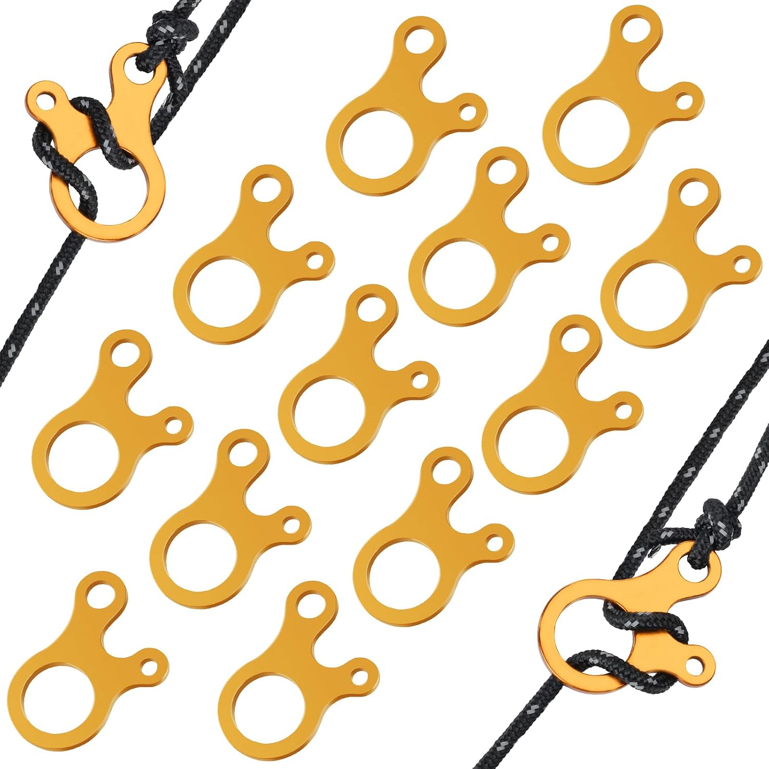 12 Stück Aluminium-zeltseile, Verstellbare Zeltspanner, Zeltspanner Für Camping, Wandern, Trekking, Picknick, Outdoor-zeltausrüstung