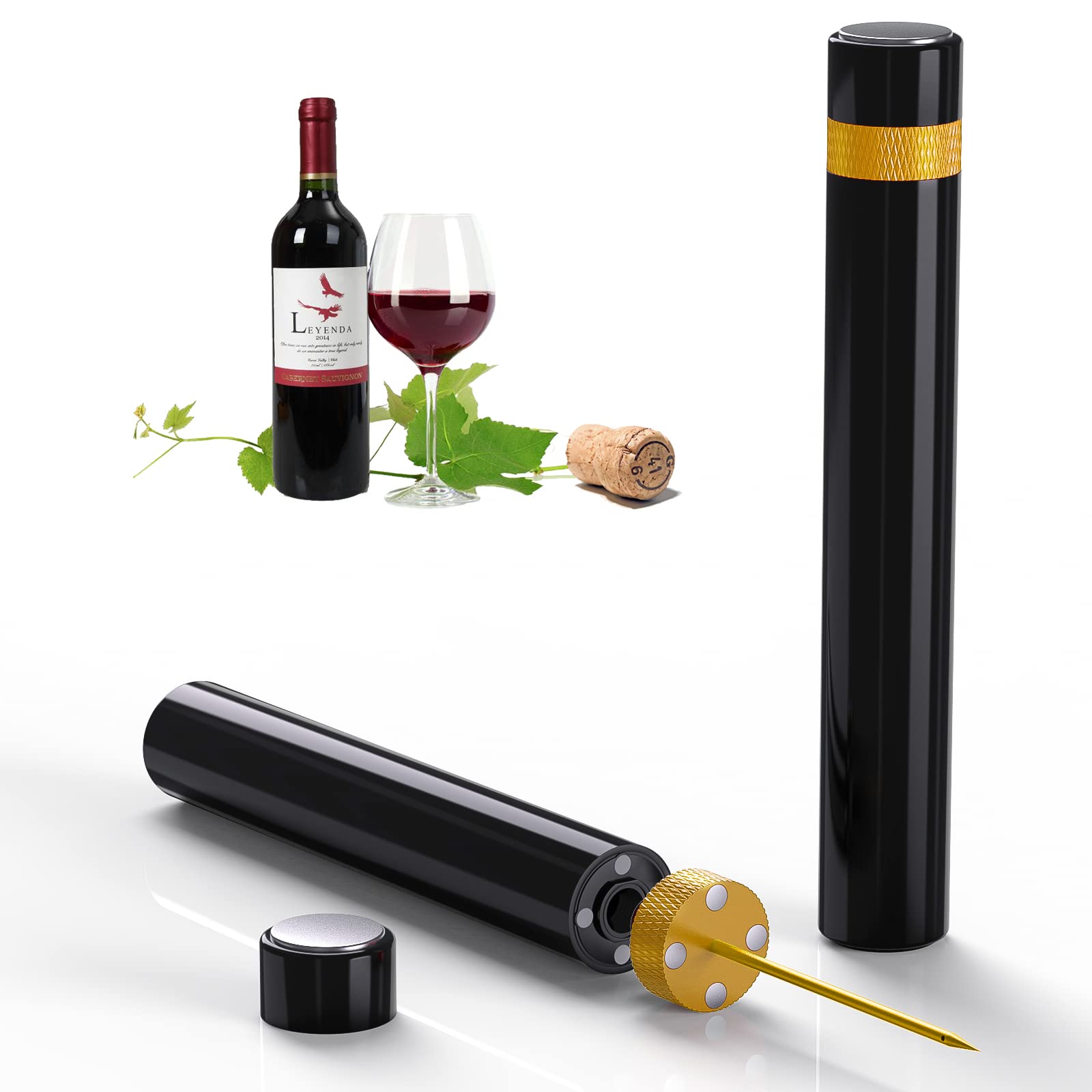 Luftpumpen-flaschenöffner, Weinöffner Mit Einfacher Korkenzieherfunktion, Tolles Geschenk Für Weinliebhaber – Schnelles Öffnen Der Flasche, Abnehmbar