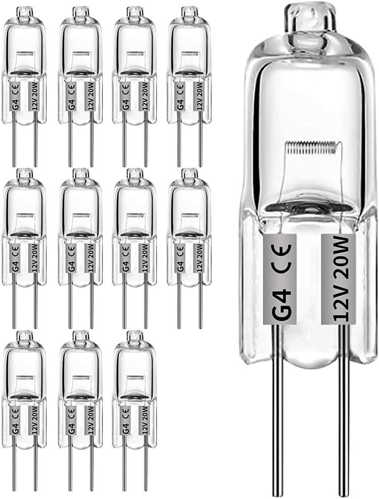 G4-halogenlampen, 20 W, 12 V, Warmweiß, 12 Stück