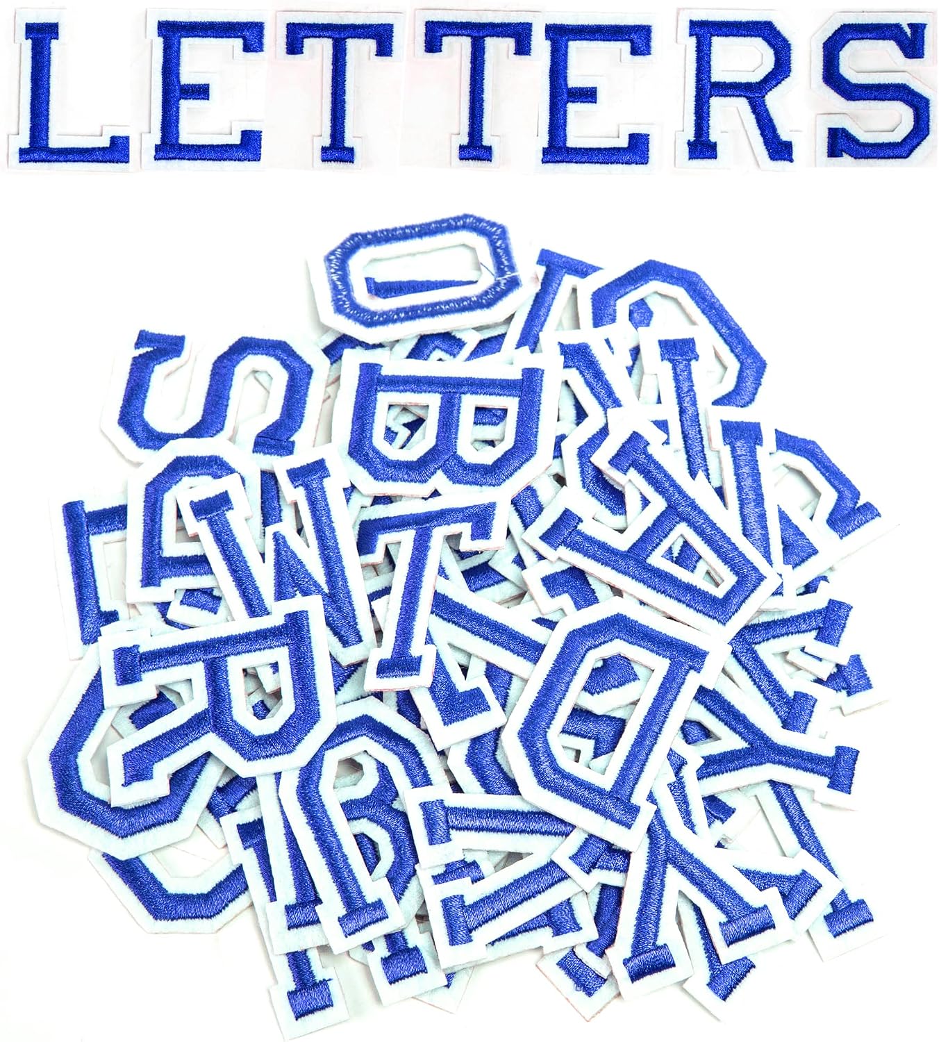 Buchstaben A Bis Z, Zum Aufbügeln Oder Aufnähen, Buchstaben Passend Zu Kleidung, Klassisches Blau, 52 Stück