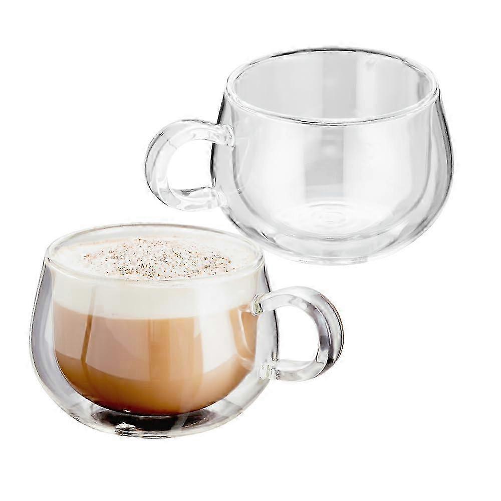 Doppelwandige Cappuccino-gläser Mit Henkeln – Vakuumisoliert, 2er-set, 225 Ml – Robust, Hitzebeständig