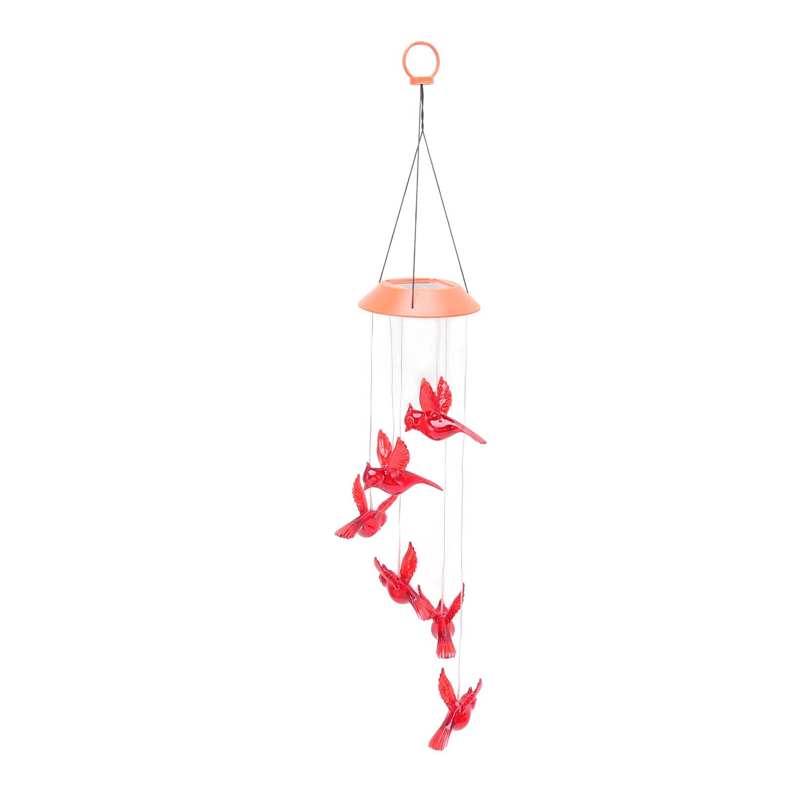 Solar-windspiel, Rot, Abs, Flammenvogel, Dekorative Außenbeleuchtung, Kompatibel Mit Innenhöfen