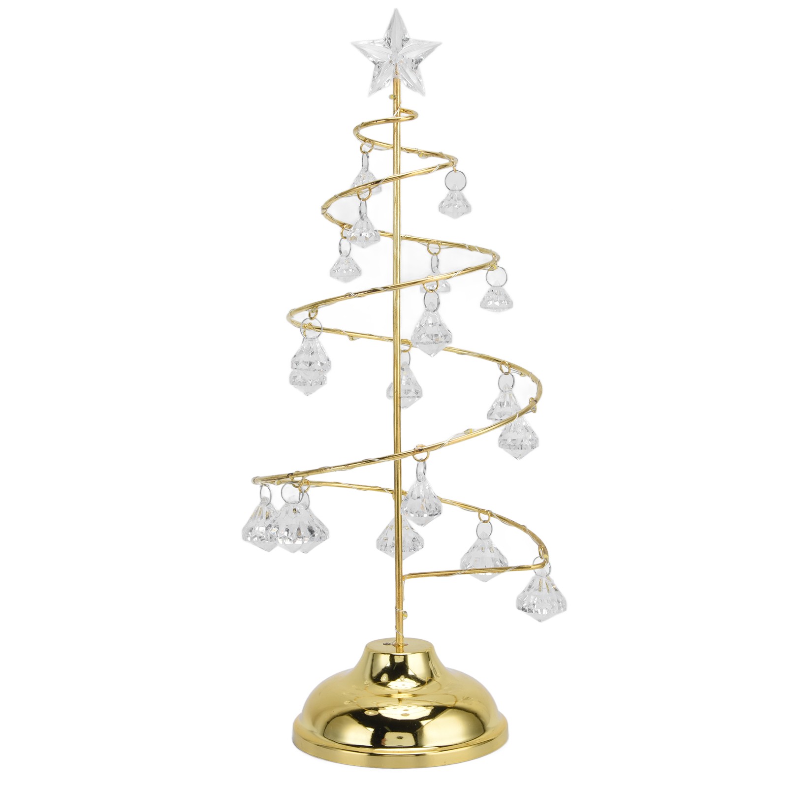 Led-weihnachtsbaum-tischleuchte, Kristall, Warmgold, Geeignet Für Schlafzimmer, Badezimmer Und Treppenhaus