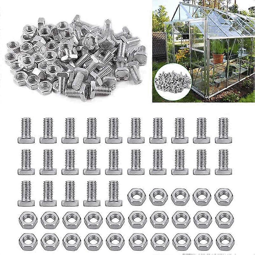 50-teiliges Aluminium-mutternset, Edelstahl-gewächshausmuttern, Kompatibel Mit Zubehör Für Terrassengewächshäuser