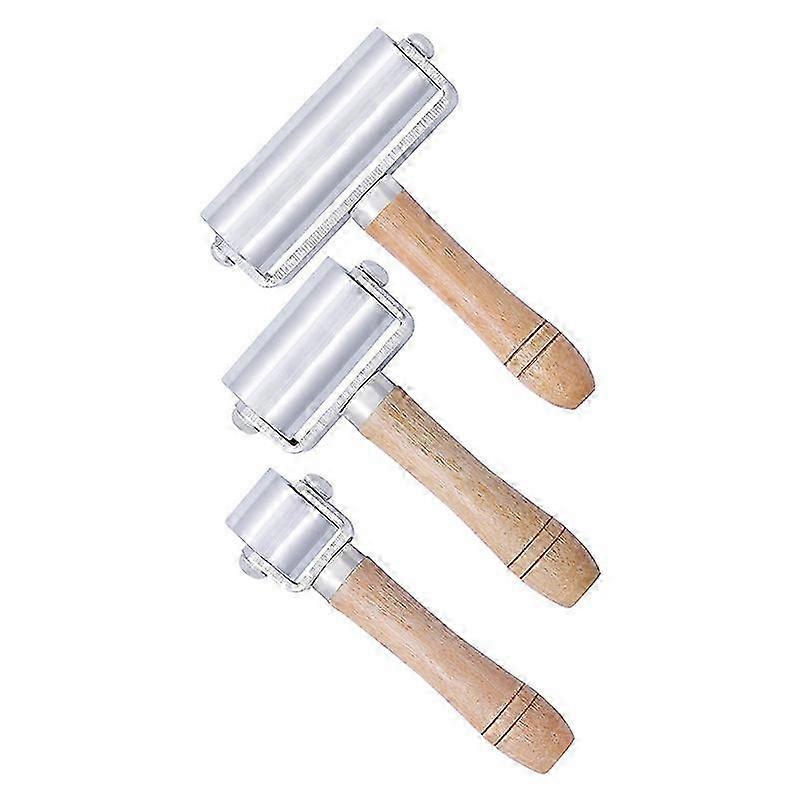 Lederpresse Mit Holzgriff, 26 Mm Metallkantenrolle Für Klebstoff Und Leder