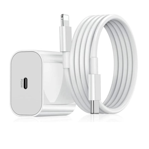 Iphone-schnellladegerät, Usb-c-netzteil, 20 W + 2 M Kabel, Weiß
