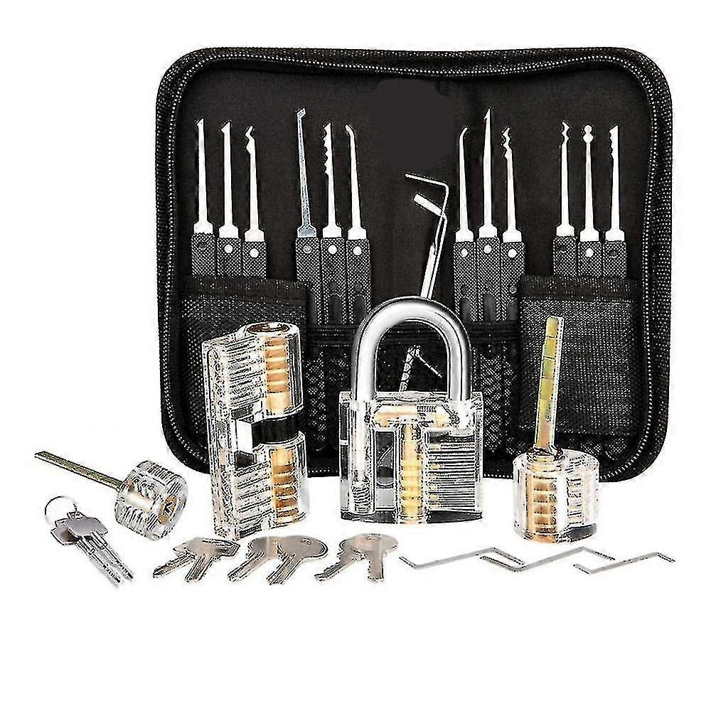 Schlossdiebstahl-set, 25-teiliges Schlossdiebstahl-set, Übungsset Mit 3 Transparenten Schlössern