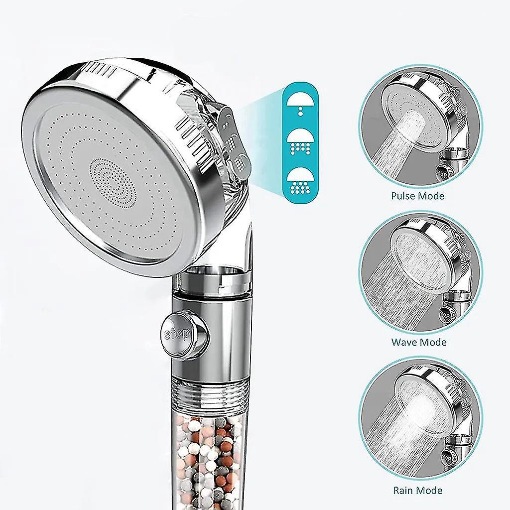 3-in-1-duschkopf Mit Wassersparfunktion, Ionenfilter Und Kalkfilter