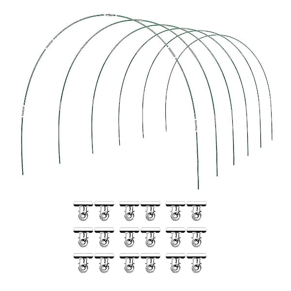 36 Gewächshaustunnel, Anzuchttunnel, 6 Sets Mit 2,6 M Langen Gartenbögen, Edelstahl, Fiberglas R