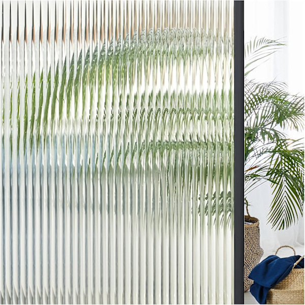 17,5 X 78,7 Zoll Geriffelte Glasfensterfolie, Sichtschutz Geeignet, 3d-dekorations-fensteraufkleber Mit Geriffelter Oberfläche [cm]