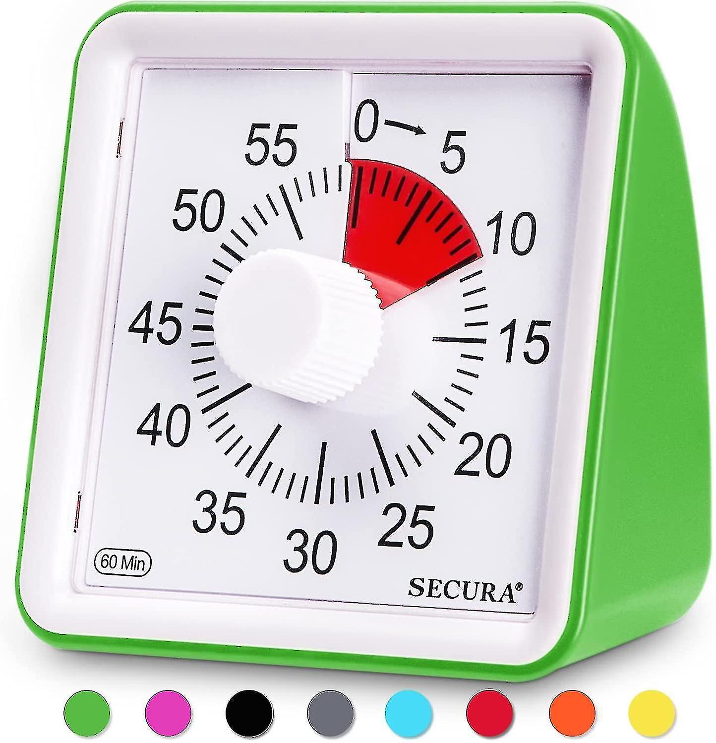Visueller 60-minuten-timer, Countdown-uhr Für Klassenzimmer, Lautloser Timer Für Kinder Und Erwachsene, Grün