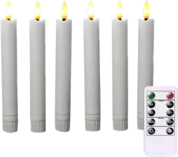 Led-leuchte Mit Fernbedienung, Elfenbeinfarben, Flammenlos, Flackerndes Elektrisches 6er-pack Leds, 16 Cm, Batteriebetrieben