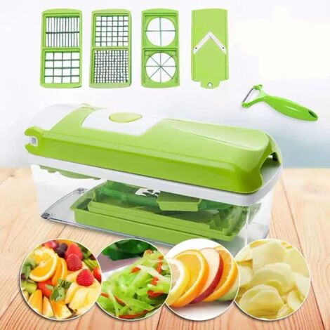 Küchen- Und Kochzubehör, Genius Nicer Dicer Smart (12-teilig) In Grün - Gemüseschneider, Kompatibel Mit Würfeln, Stiften, Scheiben Und Streifen