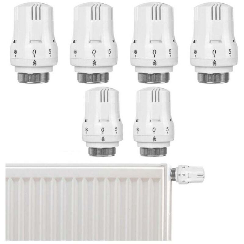 Set Mit 6 Thermostat-heizkörperventilköpfen – Intelligentes Kühlventil – Ersatzkopf: Heizkörperthermostat – Ersatzkopf Kompatibel Mit Büro Und Haushalt