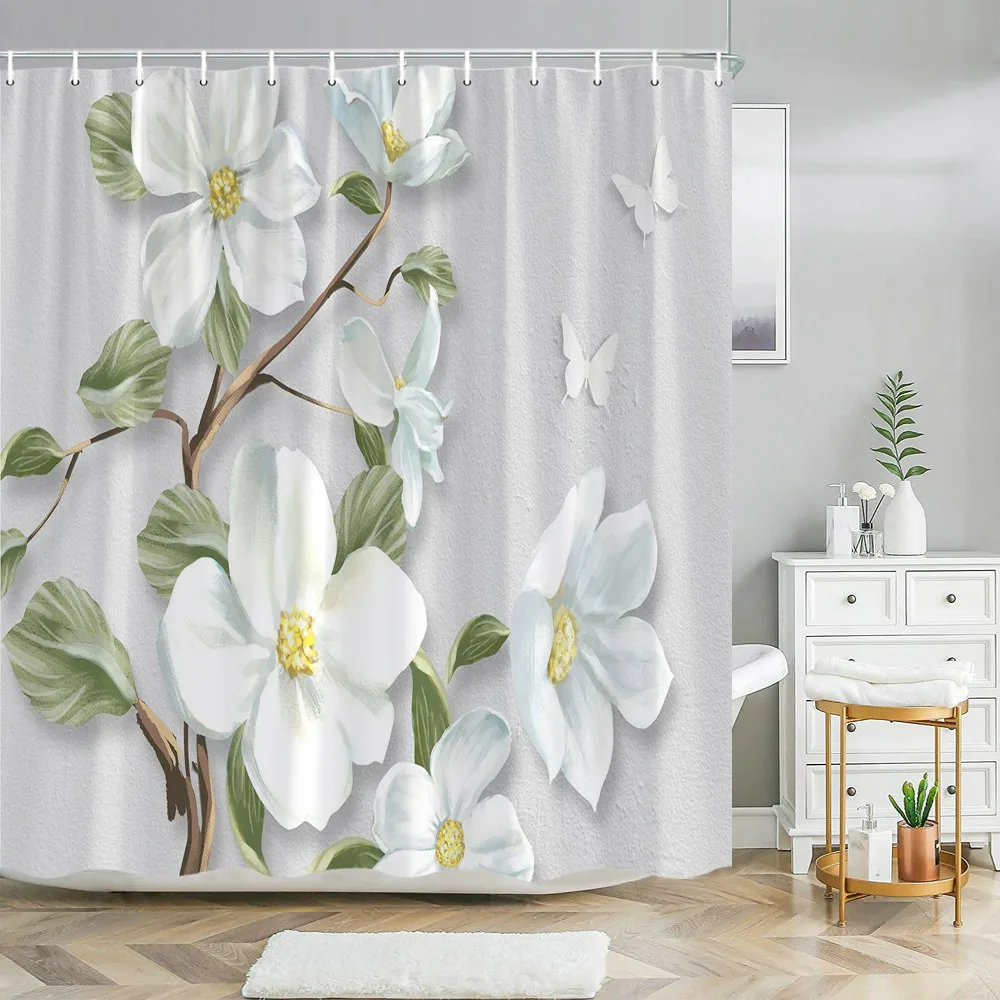 Eleganter Und Trendiger Duschvorhang Mit Badematten Im 3d-stil, Verziert Mit Fantasieperlen Und Diamanten, Inklusive Badematte, Badezimmerdekoration, 3138sd, Vorhang, B 180 X H 230 Cm
