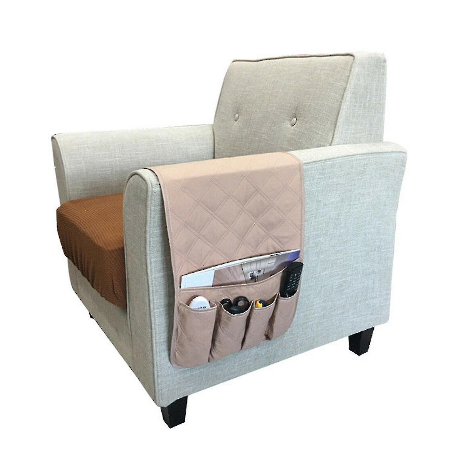 Armlehnen-organizer Mit Fernbedienungshalter Und 5 Taschen Für Sofa Und Sessel, Beige