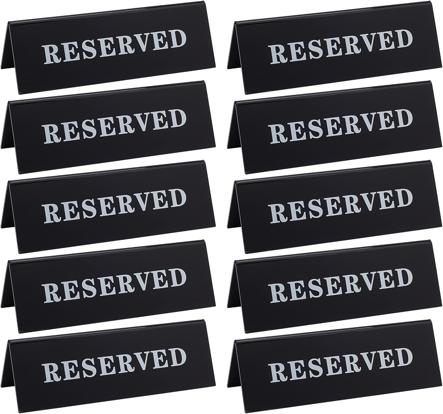10 Stück 45x150x50mm Schwarze Acryl-tischreservierungsschilder, Gästereservierungsschilder, Tischplatzschilder, Kompatibel Mit Restaurants, Medetag, Büro, Besprechungsräumen Und Partys