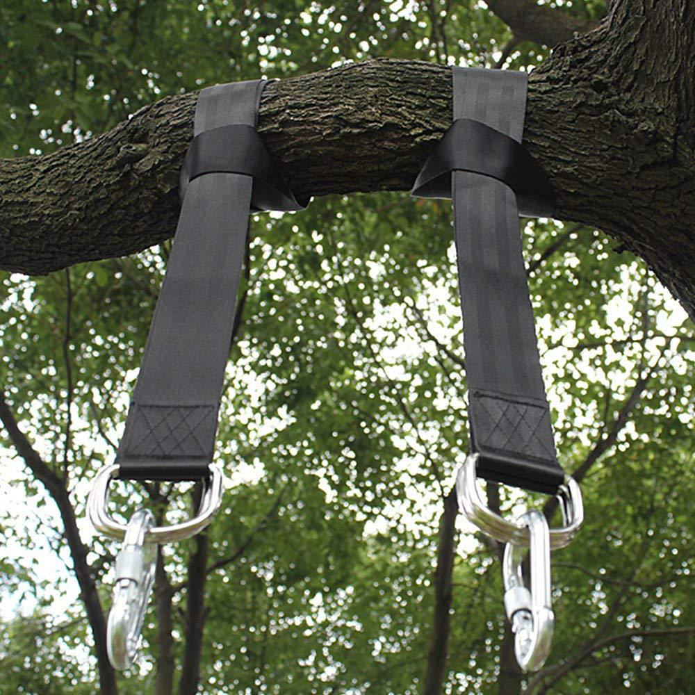 Schaukelgurt-aufhängungsset Aus Holz Mit Zwei Robusten Karabinerhaken Aus Zinklegierung. Geeignet Für Schaukeln Und Hängematten Bis 450 Kg. Einfache Handhabung. Set Mit 2 Gurten À 150 Cm.