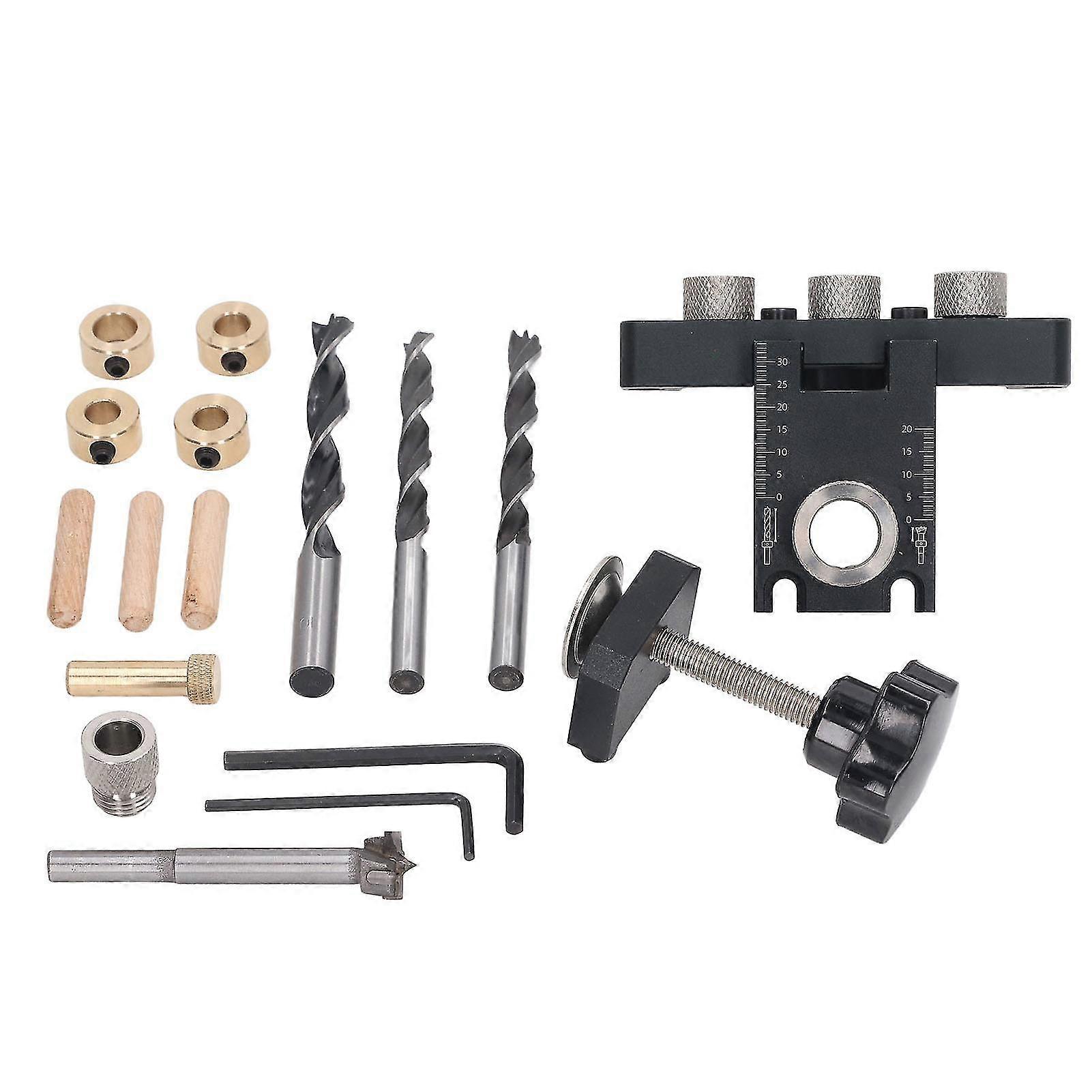 3-in-1 Taschenlochbohrlehren-set Aus Aluminiumlegierung Für Holzbearbeitung, Bohrschablone Für Runde Holzdübel, Ganwei
