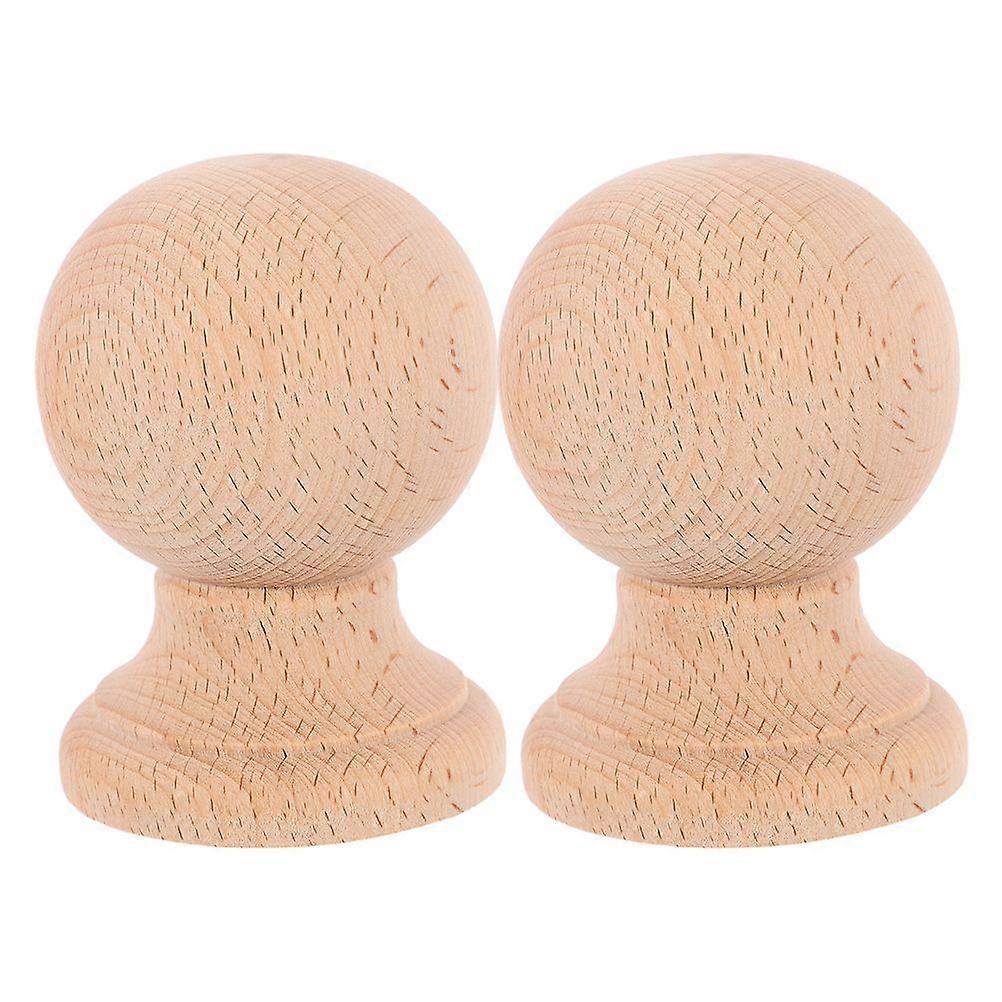 Stück. Dekorative Massivholzknöpfe Mit Kugelmotiv. Geeignet Für Möbel, Unbehandeltes Hartholz. Auch Für Treppen Im Innenbereich Geeignet, Elegante Holzknöpfe In Khaki.