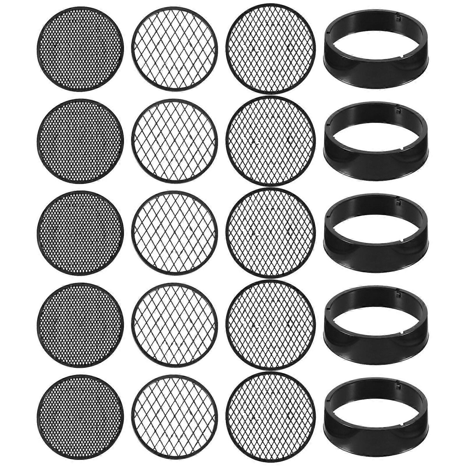 5 Sets/20 Stück Maschensieb, Gartensieb, Gartengerät, Bodensieb-set, Schwarz