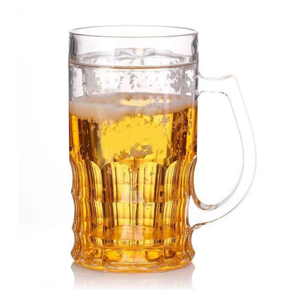 Gefälschtes Bierglas, 400 Ml Doppelwandiger, Lustiger Bierkrug, Gefälschter Doppelter Bierkrug Mit Mittlerer Schicht, Lustiger Bierkrug Mit Henkel, Auslaufsicher