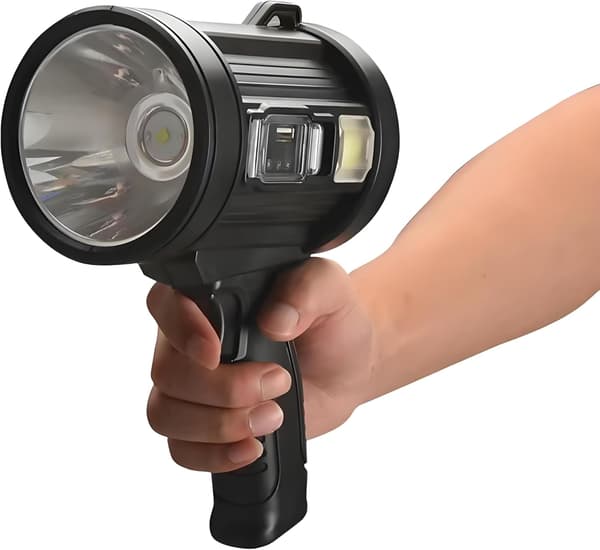 Outdoor-scheinwerfer, Wiederaufladbarer Handscheinwerfer, Superheller Led-scheinwerfer In Weiß/rot/gelb/blau, Kompatibel Mit Booten Und Lkws