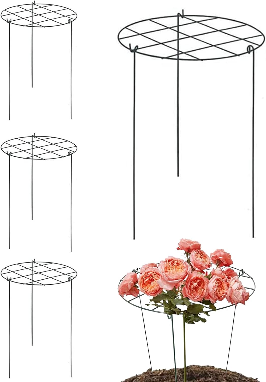 Pfingstrosenstütze, Gartenstütze, Geeignet Für Blumen Stabiler 4-pflanzen-ständer, Geeignet Für Garten Und Gewächshaus