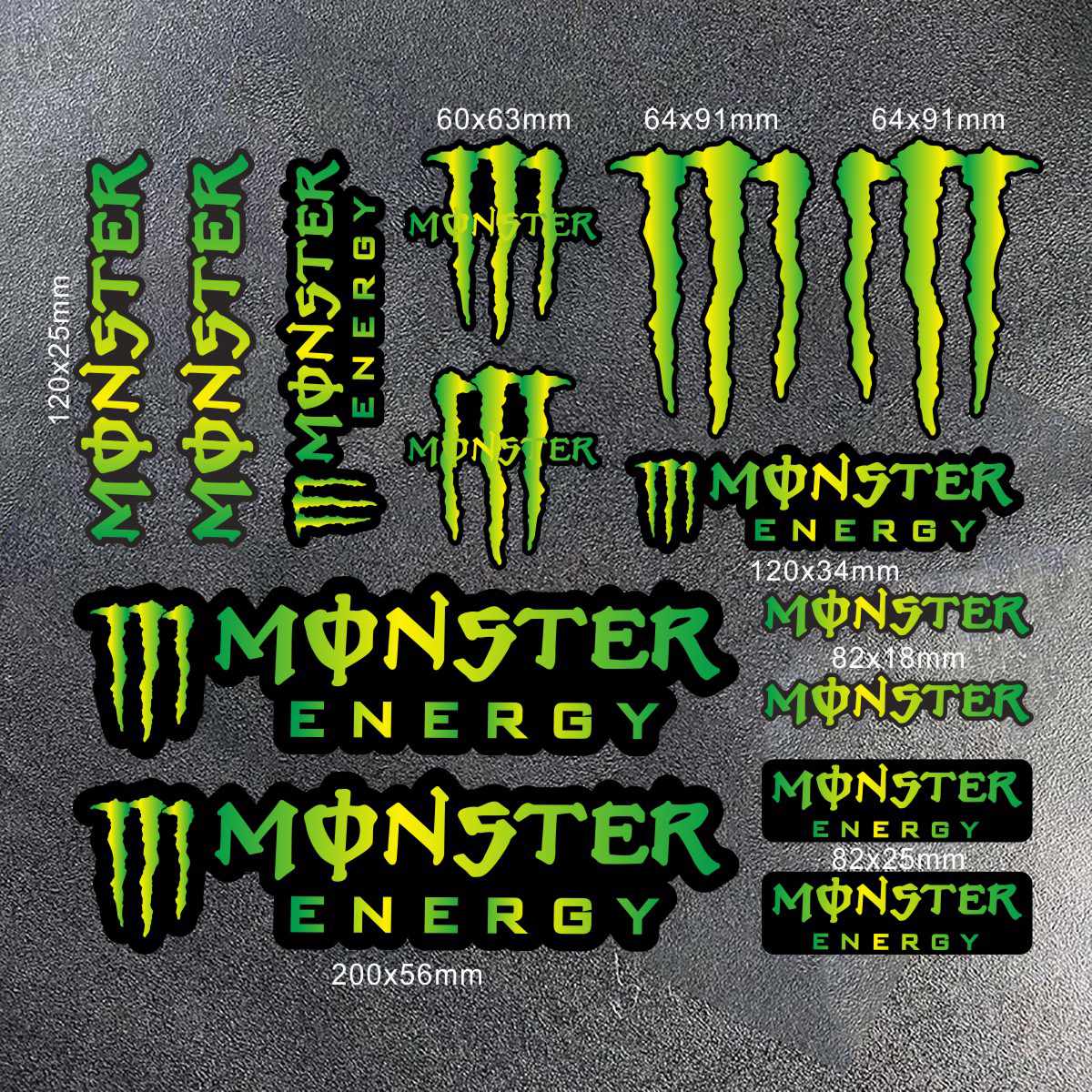 Hochreflektierende Monster Energy-aufkleber, Kompatibel Mit Motorradhelmen, Autos Und Motorrädern – Yamaha, Honda, Suzuki, Kawasaki