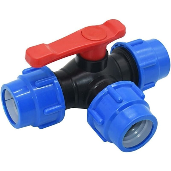 Absperrkugelhahn, 25-mm-dreiwege-kugelhahn-schnellverbinder, Pvc-pe-rohr-schnellverbinder, T-stück (größe: 25 Mm)