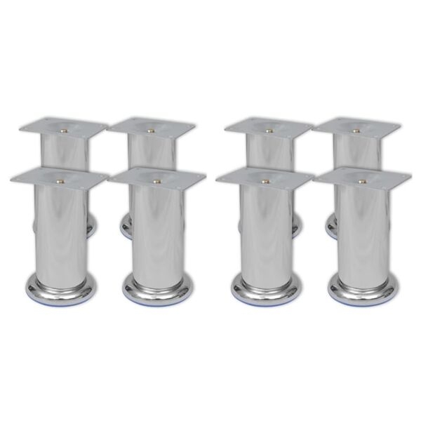 Vidaxl Sofabeine 8 Rund Verchromt 120 Mm